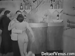 Antiikki xxx video- 1930s - ffm kolmikko - nudisti baari