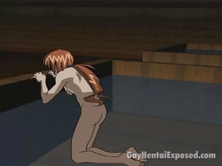 I kuq flokë anime homoseksual duke anally shpim nga një i madh kar për t'u dukur stil